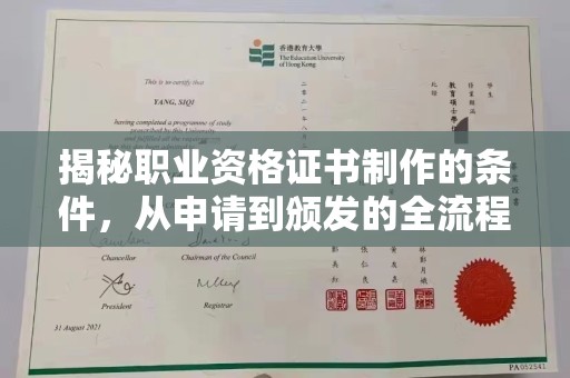 建湖揭秘职业资格证书制作的条件，从申请到颁发的全流程解析