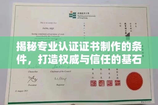 建湖揭秘专业认证证书制作的条件，打造权威与信任的基石