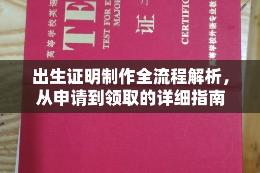 建湖出生证明制作全流程解析，从申请到领取的详细指南